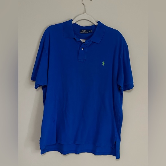 Polo by Ralph Lauren Royal Blue Pique Polo Shirt size XL - Picture 1 of 3